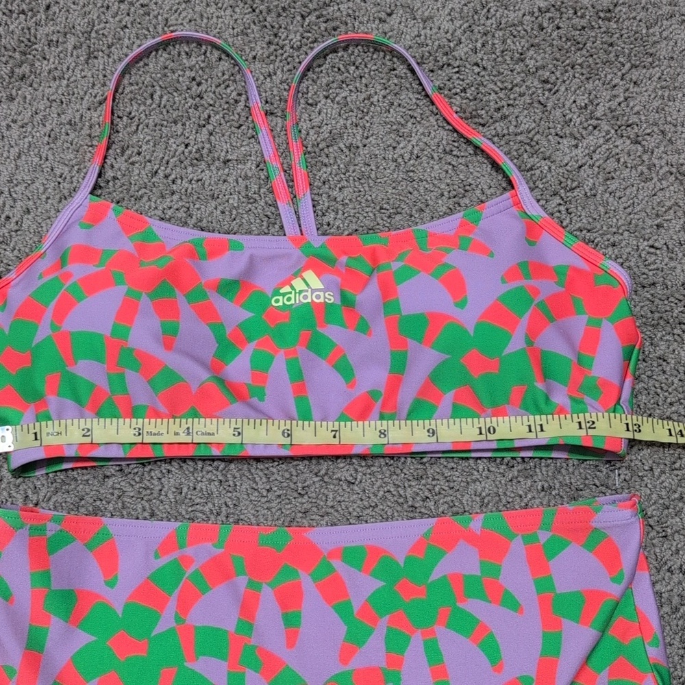 Adidas Farm Rio Bikini Purple Lime Burst High Waist Women's Size Medium - Picture 12 of 14